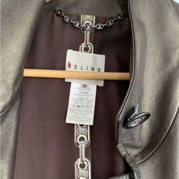 Celine Dark Brown Leather Jacket